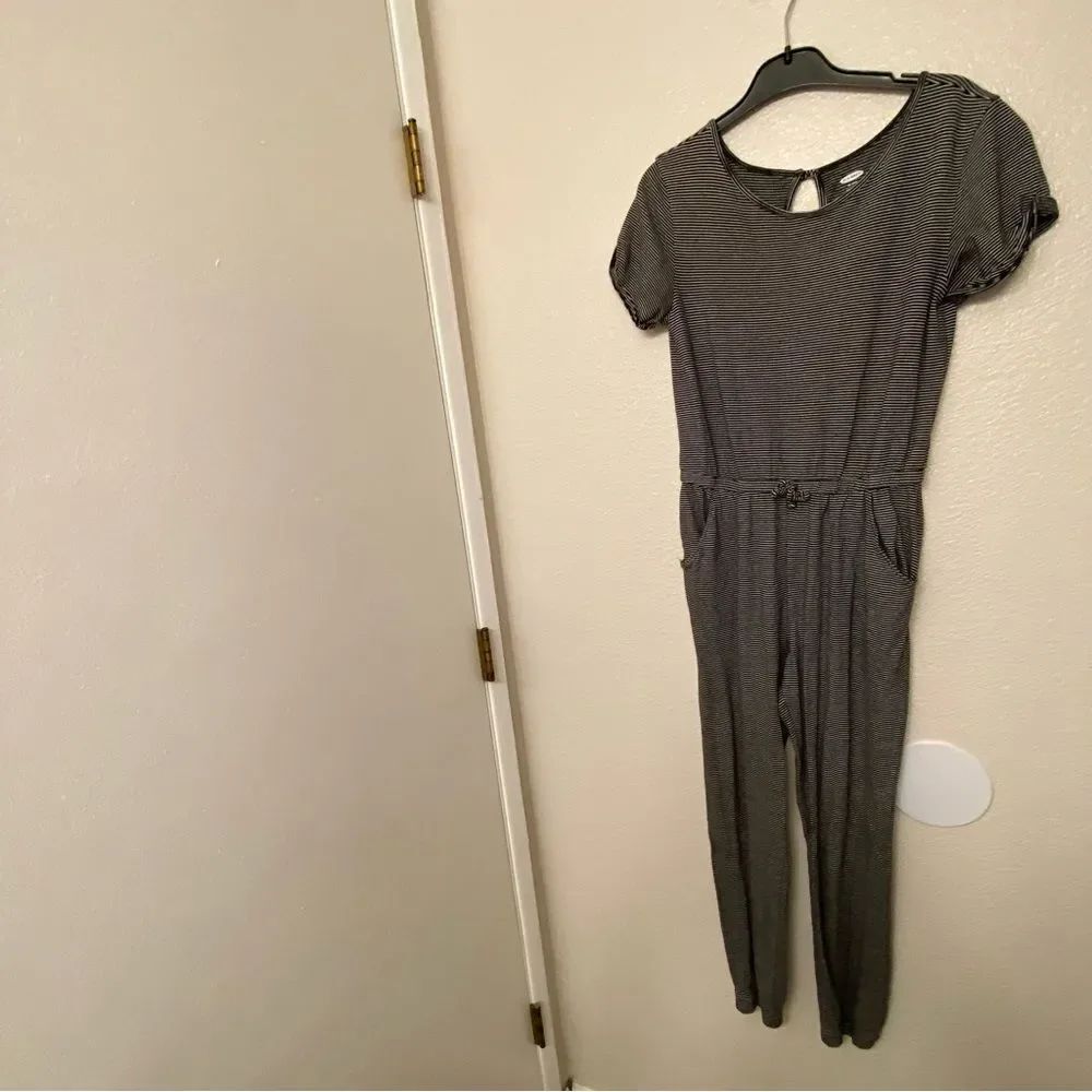 Old Navy 100% cotton Short-Sleeve Jumpsuit striped jogger romper xl 14
